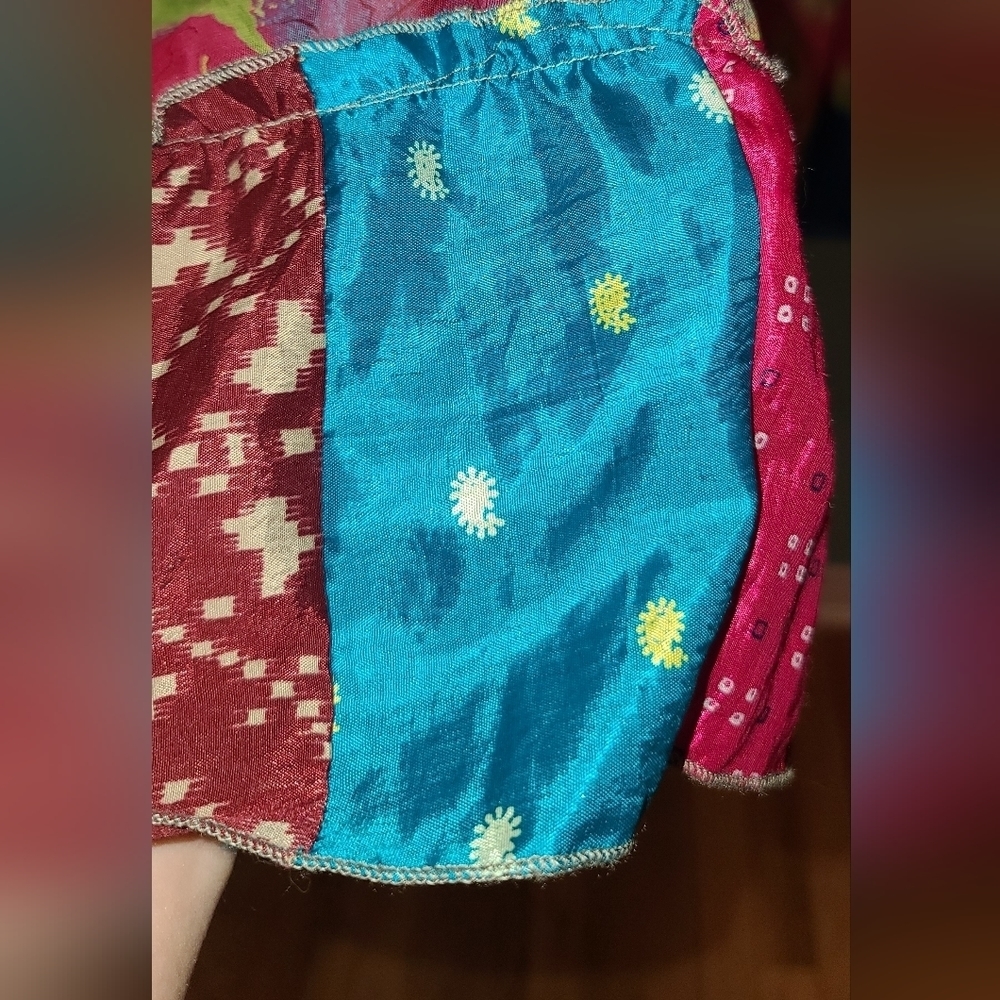 Patchwork 100% silk dress / skirt - Picture 5 of 15